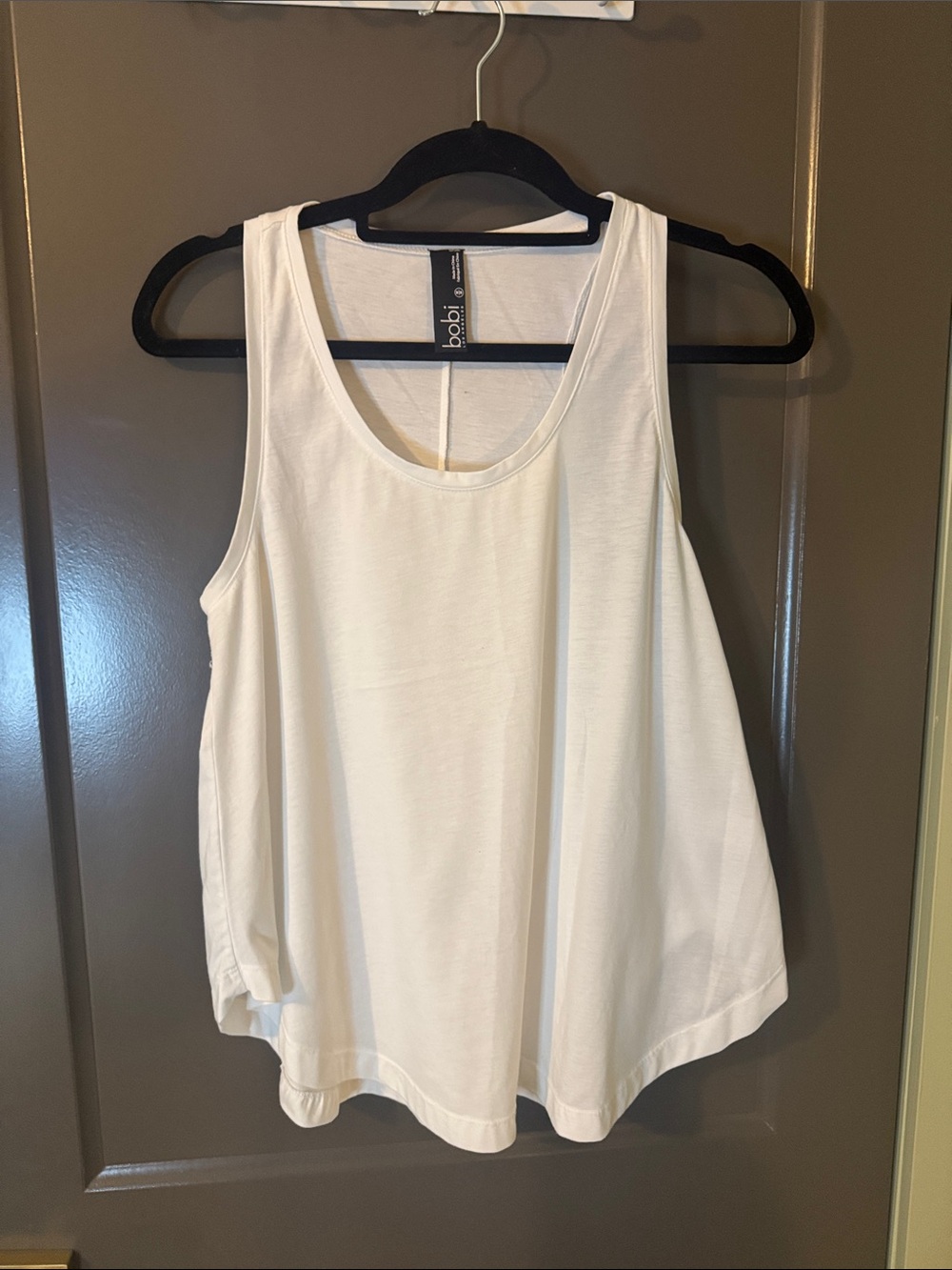 bobi white Scoop Neck Sleeveless Tank